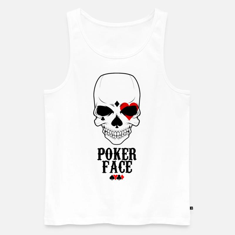 Poker Face - Männer Premium Bio Tank Top - Weiß