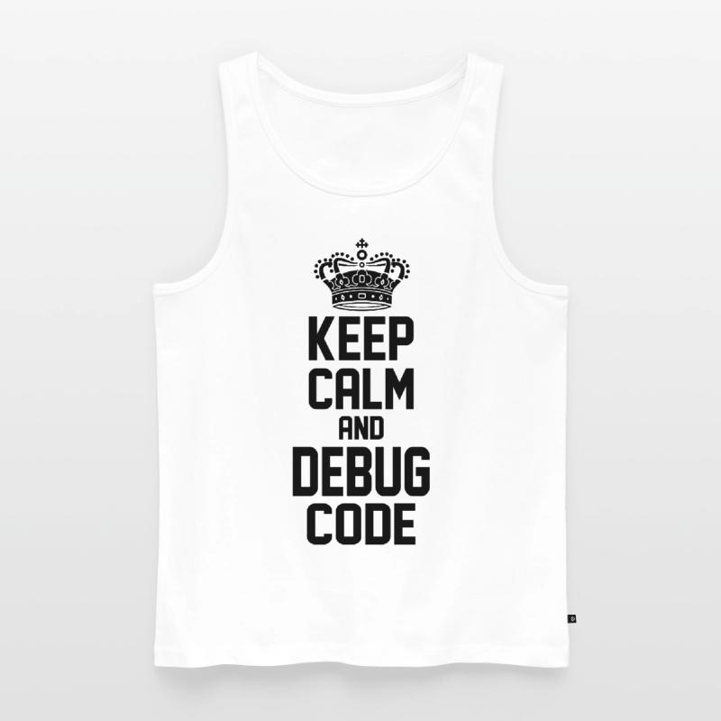Keep Calm And Debug Code Programmer Nerd Software Männer Premium Bio Tank Top