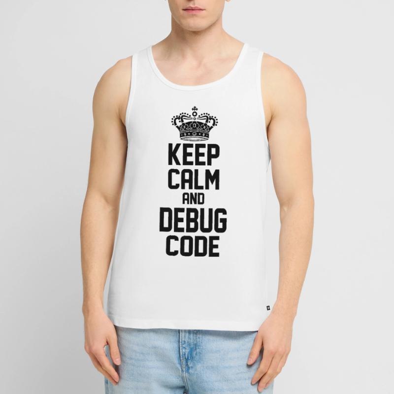 Keep Calm And Debug Code Programmer Nerd Software Männer Premium Bio Tank Top