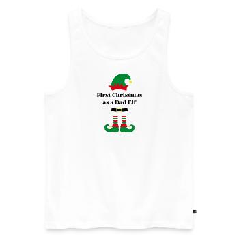 First Christmas as a Dad Elf - Men's Premium Organic Tank Top - white - Front - AI Model Male 178 light (178cm)