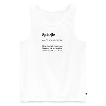 Spätzle-Saga: Schwäbisch köstlich! Duden - Männer Premium Bio Tank Top - Weiß - Vorne - Michal (187cm)