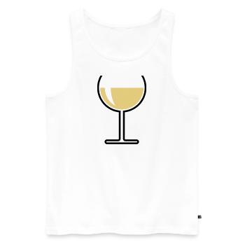 White Wine Glass (Round / Open / 2C) - Men's Premium Organic Tank Top - white - Front - AI Model Male 178 light (178cm)