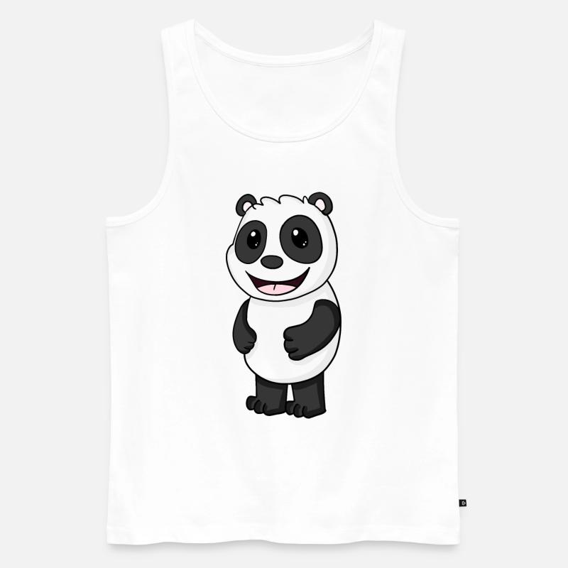 Panda Bär Niedlich - Männer Premium Bio Tank Top - Weiß