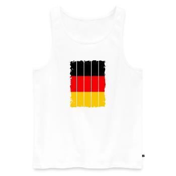 Deutschland Flagge Deutsche Fahne Used Look Heimat - Männer Premium Bio Tank Top - Weiß - Vorne - Michal (187cm)