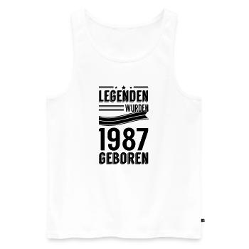 1987 - Männer Premium Bio Tank Top - Weiß - Vorne - Michal (187cm)