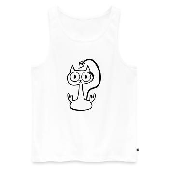 Heay metal cat - Men's Premium Organic Tank Top - white - Front - Michal (187cm)