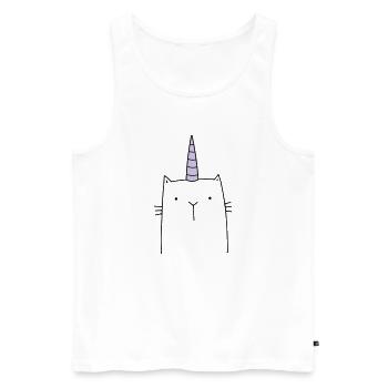 Einhorn Katze niedlich Geschenk - Männer Premium Bio Tank Top - Weiß - Vorne - Michal (187cm)
