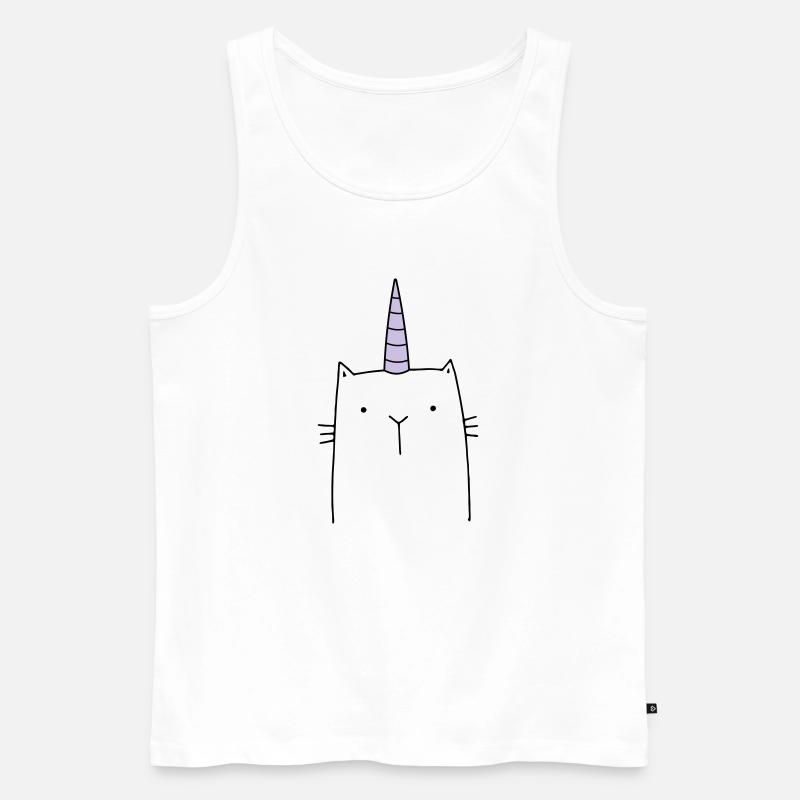 Einhorn Katze niedlich Geschenk - Männer Premium Bio Tank Top - Weiß