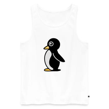 Minimalistischer Pinguin - Männer Premium Bio Tank Top - Weiß - Vorne - Michal (187cm)
