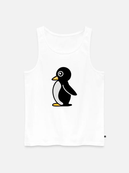 Minimalistischer Pinguin - Männer Premium Bio Tank Top - Weiß