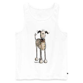 Galgo Espanol - Hund - Greyhound - Windhund - Männer Premium Bio Tank Top - Weiß - Vorne - Michal (187cm)