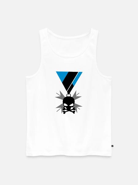 Skull skull and bones medal - Men's Premium Organic Tank Top - white