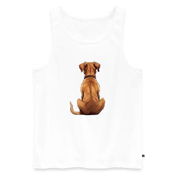 Rhodesian Ridgeback - Men's Premium Organic Tank Top - white - Front - AI Model Male 178 light (178cm)