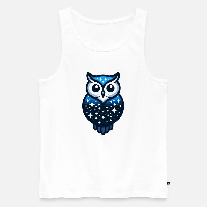 Celestial Owl: Der Nachthimmelswächter - Männer Premium Bio Tank Top - Weiß