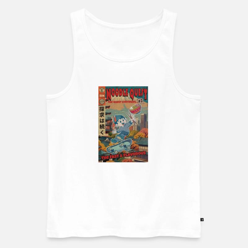 Retro Noodle Quest Comic - Männer Premium Bio Tank Top - Weiß