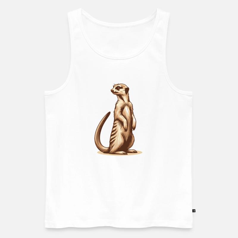 Erdmännchen - Männer Premium Bio Tank Top - Weiß