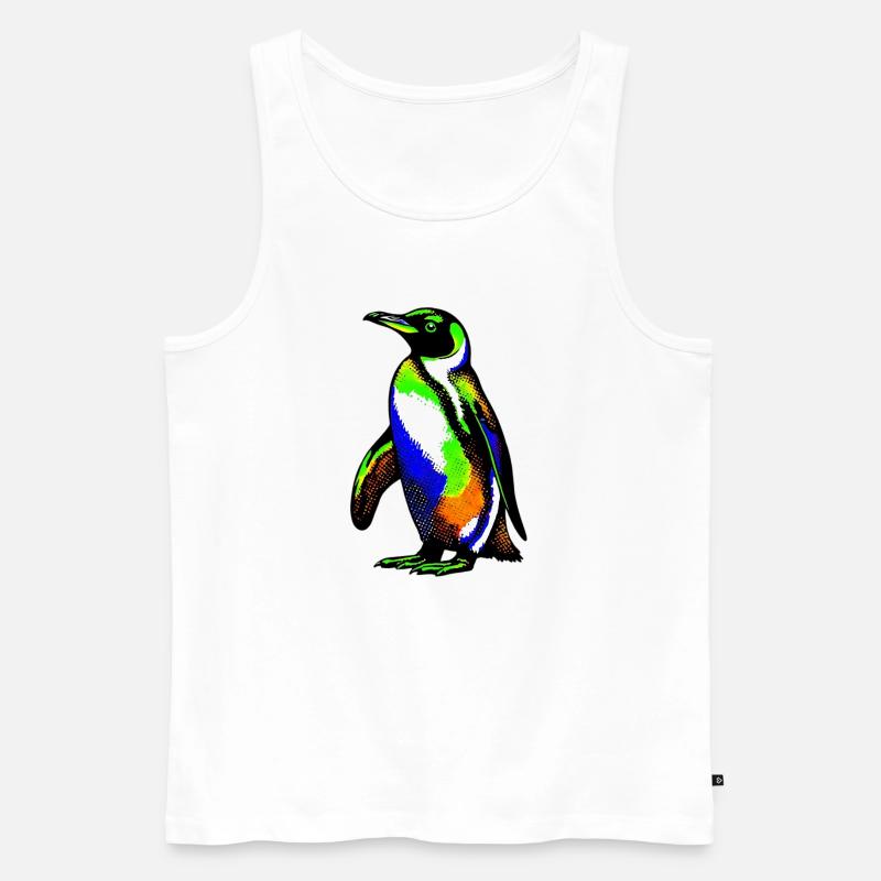 Pinguin - Männer Premium Bio Tank Top - Weiß