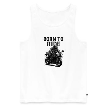 Born to Ride - Männer Premium Bio Tank Top - Weiß - Vorne - Michal (187cm)
