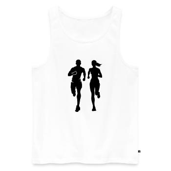 Marathon Runners Team Silhouette Marathon - Men's Premium Organic Tank Top - white - Front - AI Model Male 178 light (178cm)