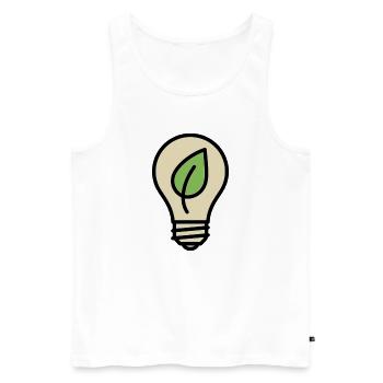 Glühbirne Blatt Öko Idee - Männer Premium Bio Tank Top - Weiß - Vorne - AI Model Male 178 light (178cm)
