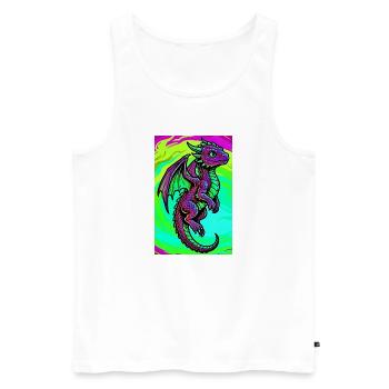 dragon - Débardeur bio Premium Homme - blanc - Devant - Michal (187cm)