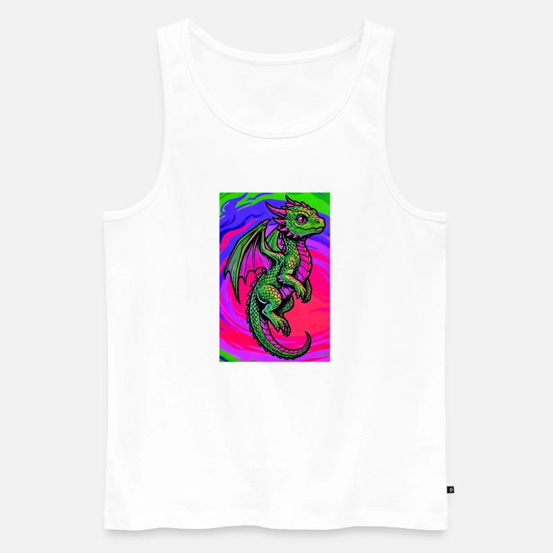 Drache - Männer Premium Bio Tank Top - Weiß