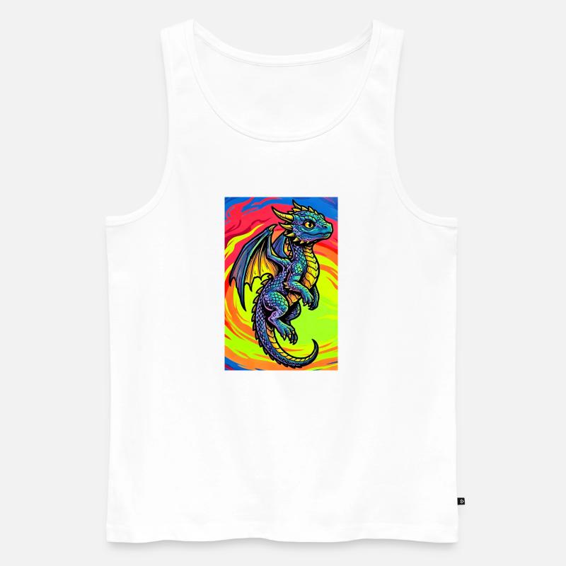 Drache - Männer Premium Bio Tank Top - Weiß