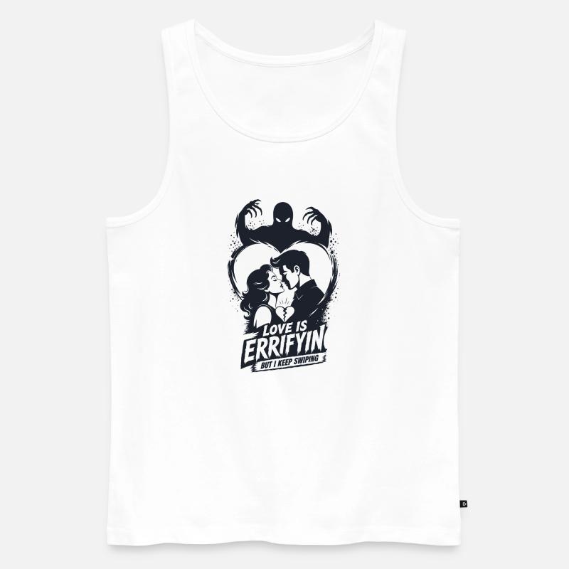 Love Is Terrifying Horror - Männer Premium Bio Tank Top - Weiß
