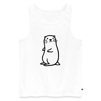 loutre - Débardeur bio Premium Homme - blanc - Devant - Michal (187cm)