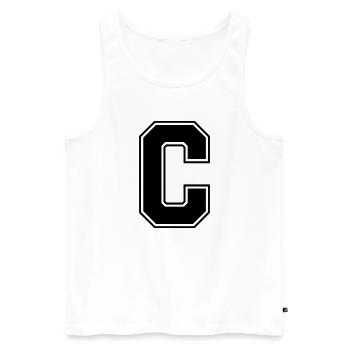 C_Buchstabe - Männer Premium Bio Tank Top - Weiß - Vorne - Michal (187cm)