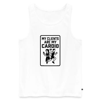 Client Cardio Fitness Coach - Men's Premium Organic Tank Top - white - Front - Michal (187cm)