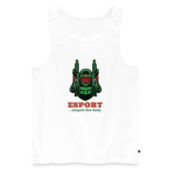 Logo Esport Warrior Imprimé - Débardeur bio Premium Homme - blanc - Devant - Michal (187cm)