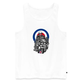 British Mod Scooter - Männer Premium Bio Tank Top - Weiß - Vorne - Michal (187cm)