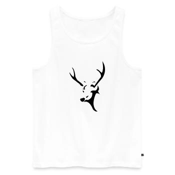 Hirschkopf - Männer Premium Bio Tank Top - Weiß - Vorne - Michal (187cm)
