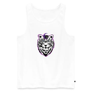 tigre de la nuit - Débardeur bio Premium Homme - blanc - Devant - Michal (187cm)