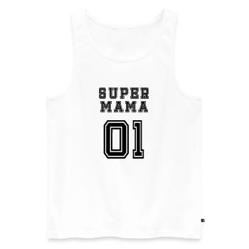 Supermama - Männer Premium Bio Tank Top - Weiß - Vorne - Michal (187cm)