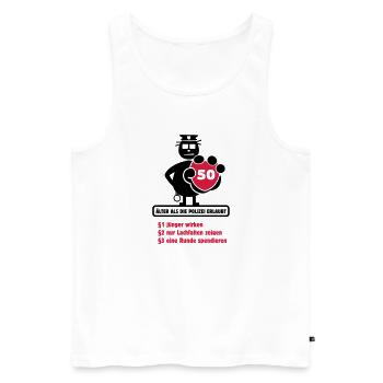 50. Geburtstag Shirt "Älter als die ... erlaubt" - Männer Premium Bio Tank Top - Weiß - Vorne - Michal (187cm)