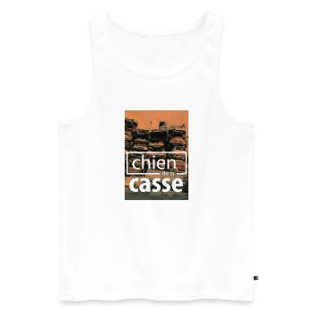 chien de la casse - Débardeur bio Premium Homme - blanc - Devant - Michal (187cm)