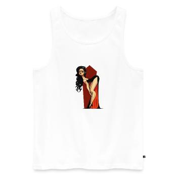 Vampire Pin-up - Men's Premium Organic Tank Top - white - Front - AI Model Male 178 light (178cm)