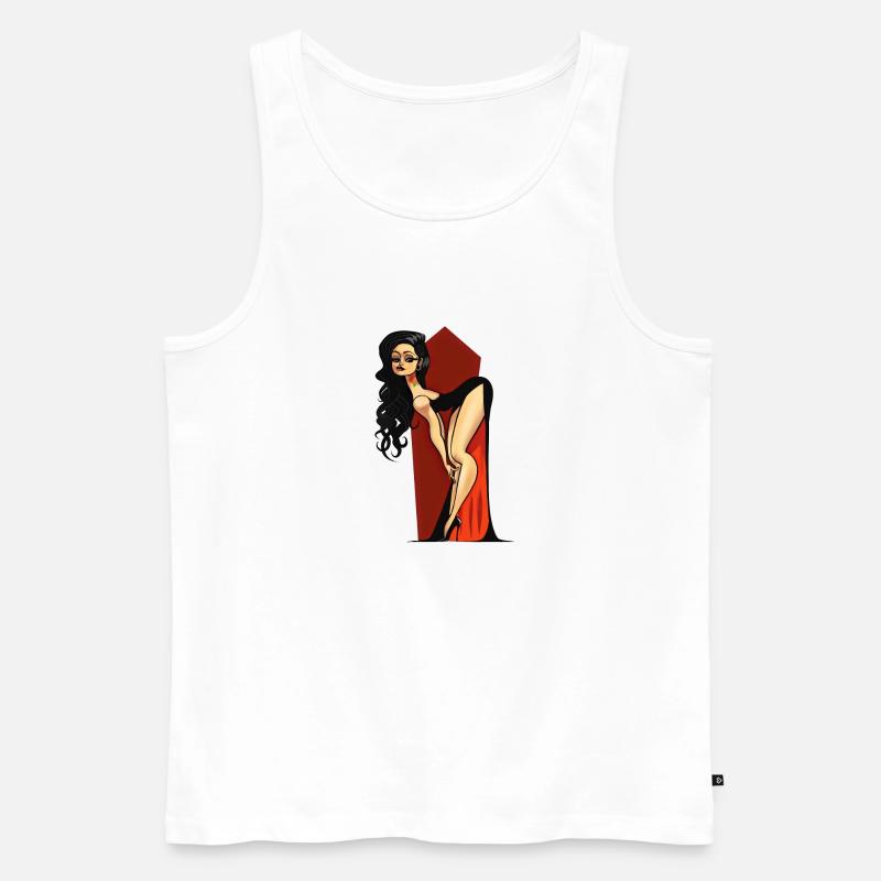 Vampire Pin-up - Männer Premium Bio Tank Top - Weiß