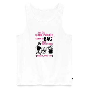 tray midi pyrenees aperture cooked barbecue beer - Men's Premium Organic Tank Top - white - Front - AI Model Male 178 light (178cm)