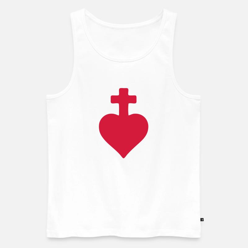 Herz Vendée - Männer Premium Bio Tank Top - Weiß