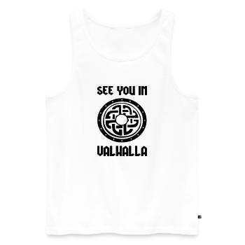 see you in Valhalla - Men's Premium Organic Tank Top - white - Front - Michal (187cm)