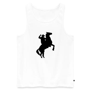 Cowboy - Männer Premium Bio Tank Top - Weiß - Vorne - Michal (187cm)
