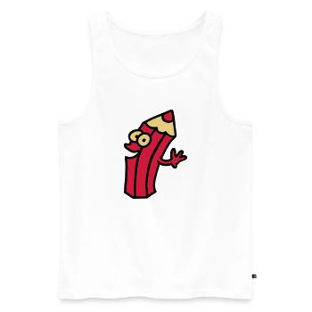 joyful pin - Men's Premium Organic Tank Top - white - Front - AI Model Male 178 light (178cm)