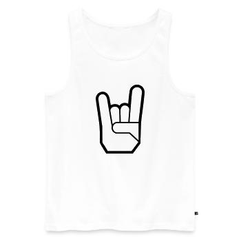 Rock Hand Pommesgabel Devilhand - Männer Premium Bio Tank Top - Weiß - Vorne - AI Model Male 178 light (178cm)