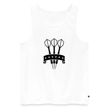 Darts Star Banner - Männer Premium Bio Tank Top - Weiß - Vorne - AI Model Male 178 light (178cm)