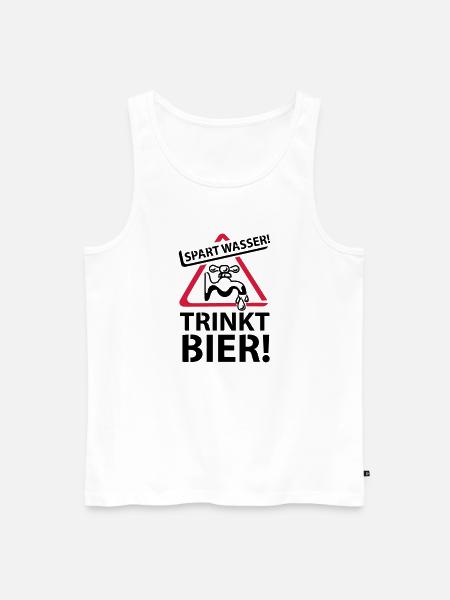 Spart Wasser Trinkt Bier - Men's Premium Organic Tank Top - white