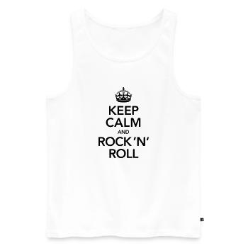 Keep Calm And Rock 'N' Roll - Men's Premium Organic Tank Top - white - Front - AI Model Male 178 light (178cm)