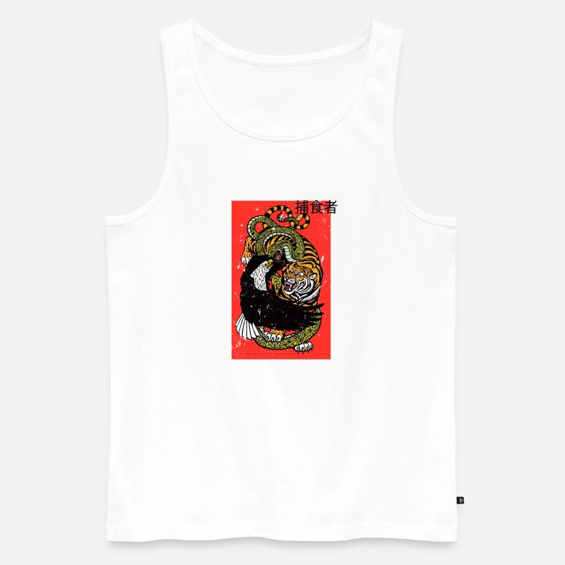 Tiger Snake Eagle - Männer Premium Bio Tank Top - Weiß